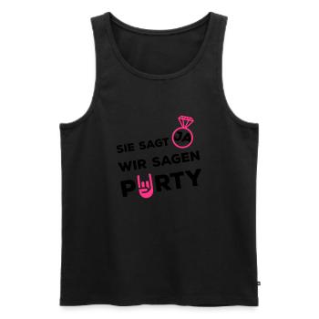 sie sagt ja wir party ring - Männer Premium Bio Tank Top - Schwarz - Vorne - Michal (187cm)