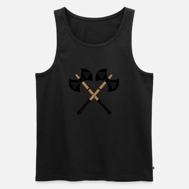 wikinger_aexte_02 - Men's Premium Organic Tank Top - black