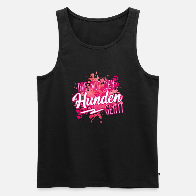 mit den hunden geht - Männer Premium Bio Tank Top - Schwarz