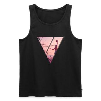 Beach - Männer Premium Bio Tank Top - Schwarz - Vorne - Michal (187cm)