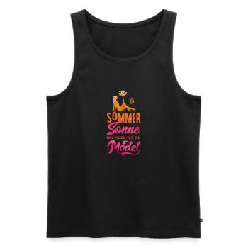 sommer sonne posen model - Männer Premium Bio Tank Top - Schwarz - Vorne - AI Model Male 178 light (178cm)