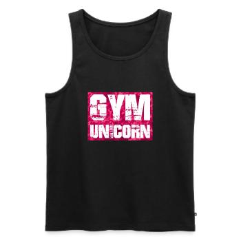 gym unicorn - Männer Premium Bio Tank Top - Schwarz - Vorne - Michal (187cm)