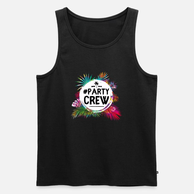 party crew bunt - Männer Premium Bio Tank Top - Schwarz