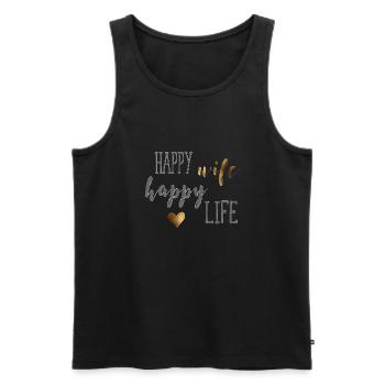 happy_wife - Débardeur bio Premium Homme - noir - Devant - Michal (187cm)