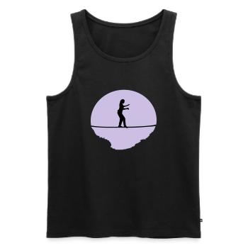 Slacklining Woman - Men's Premium Organic Tank Top - black - Front - AI Model Male 178 light (178cm)