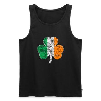 Irland-Flagge vierblättriges Klee-T-Shirt - Männer Premium Bio Tank Top - Schwarz - Vorne - AI Model Male 178 light (178cm)