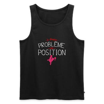 probleme position sexe couple amour humour citatio - Débardeur bio Premium Homme - noir - Devant - AI Model Male 178 light (178cm)