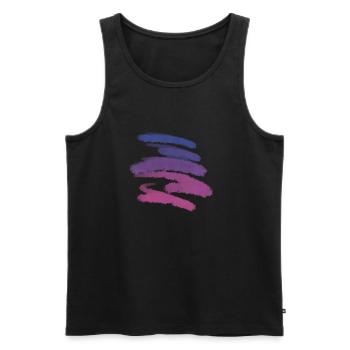 Basic stripes blue pink - Men's Premium Organic Tank Top - black - Front - AI Model Male 178 light (178cm)