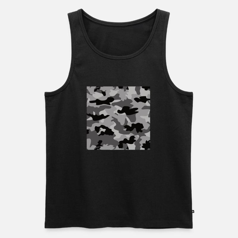 camouflage grau - Männer Premium Bio Tank Top - Schwarz
