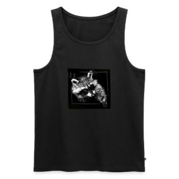 Cute raccoon - Men's Premium Organic Tank Top - black - Front - Michal (187cm)
