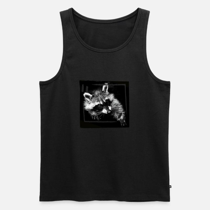Niedlicher Waschbär - Männer Premium Bio Tank Top - Schwarz