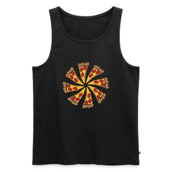 Pizza Salami Round - Débardeur bio Premium Homme - noir - Devant - AI Model Male 178 light (178cm)