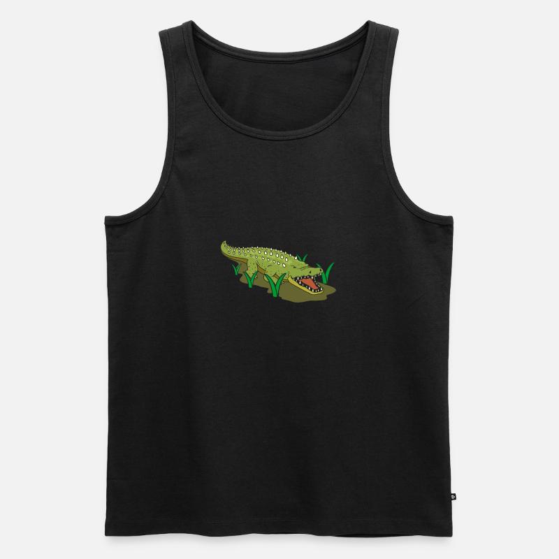 Krokodil - Männer Premium Bio Tank Top - Schwarz