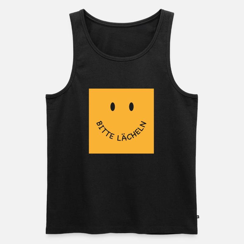 Bitte lächeln Gesichtsmaske - Männer Premium Bio Tank Top - Schwarz