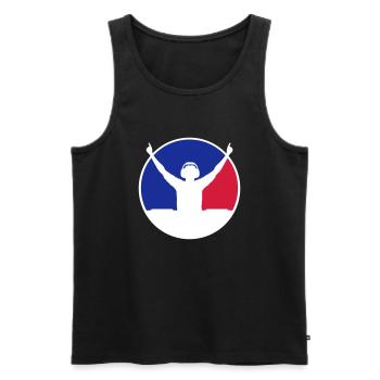 Rot Blau DJ - Männer Premium Bio Tank Top - Schwarz - Vorne - AI Model Male 178 light (178cm)