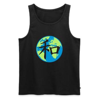 Japanese Sign of World Peace - Men's Premium Organic Tank Top - black - Front - AI Model Male 178 light (178cm)