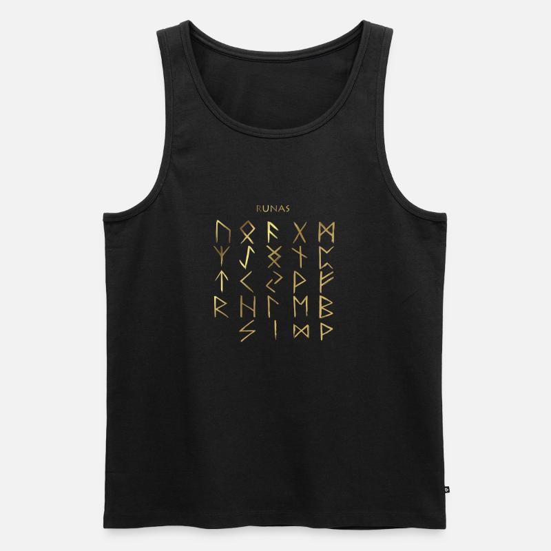 FUTHARK Runen - Männer Premium Bio Tank Top - Schwarz