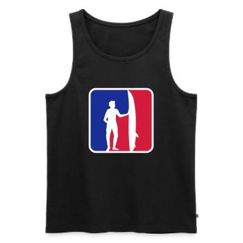 Surfer Blau Rot - Männer Premium Bio Tank Top - Schwarz - Vorne - AI Model Male 178 light (178cm)