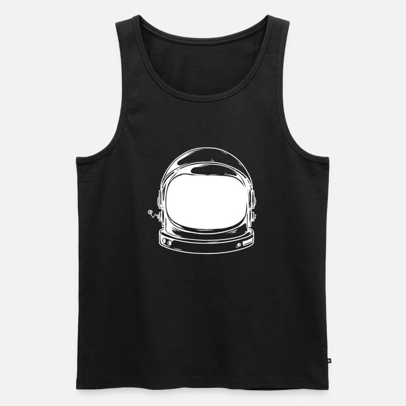 Astronaut helmet White simple - Männer Premium Bio Tank Top - Schwarz