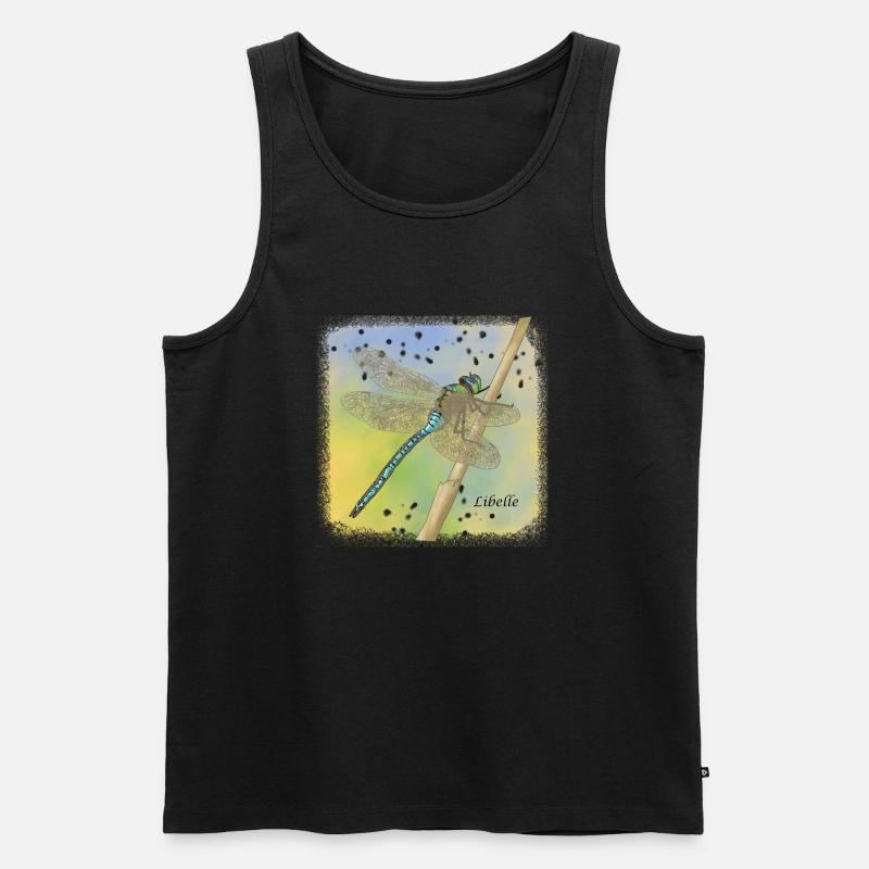 Libelle - Männer Premium Bio Tank Top - Schwarz