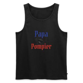 Papa pompier! - Débardeur bio Premium Homme - noir - Devant - AI Model Male 178 light (178cm)