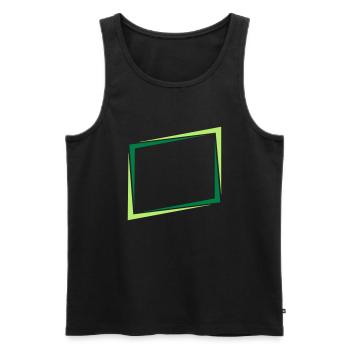 Rechteck Rahmen Schild - Männer Premium Bio Tank Top - Schwarz - Vorne - Michal (187cm)