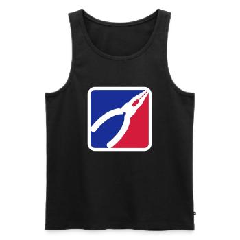 Pliers tool logo - Men's Premium Organic Tank Top - black - Front - AI Model Male 178 light (178cm)