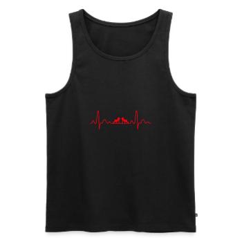 Cadeau de papa de jumeaux de maman de battement de coeur - Débardeur bio Premium Homme - noir - Devant - Michal (187cm)