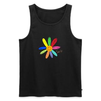 Fleur de sourire - Débardeur bio Premium Homme - noir - Devant - Michal (187cm)