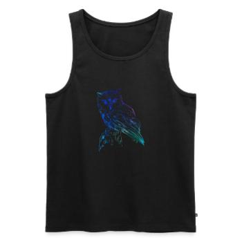 Hibou - Débardeur bio Premium Homme - noir - Devant - Michal (187cm)