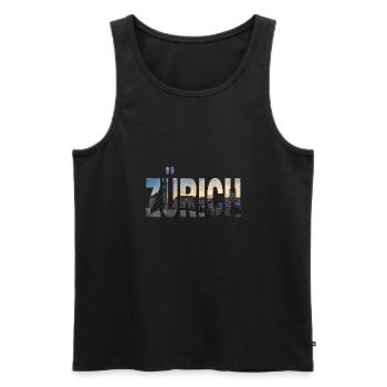 Zürich Stadtbild - Männer Premium Bio Tank Top - Schwarz - Vorne - Michal (187cm)