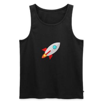 Rakete - Männer Premium Bio Tank Top - Schwarz - Vorne - AI Model Male 178 light (178cm)