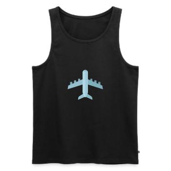 plane - Men's Premium Organic Tank Top - black - Front - AI Model Male 178 light (178cm)