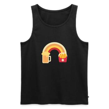 Bier und Pommes - Männer Premium Bio Tank Top - Schwarz - Vorne - AI Model Male 178 light (178cm)