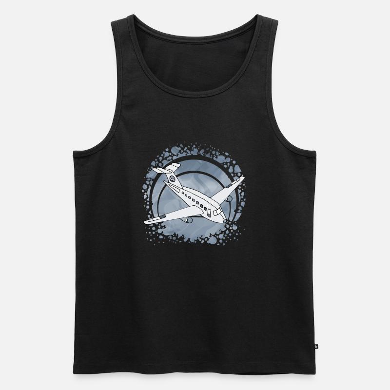 Flugzeug - Männer Premium Bio Tank Top - Schwarz