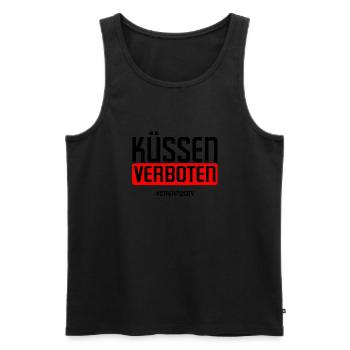 küssen verboten schwarz - Männer Premium Bio Tank Top - Schwarz - Vorne - Michal (187cm)