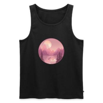 Ein Tag am See - Männer Premium Bio Tank Top - Schwarz - Vorne - Michal (187cm)