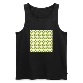 pear pattern - Men's Premium Organic Tank Top - black - Front - Michal (187cm)