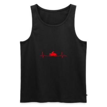 Cadeau d'hiver de motoneige Heartbeat - Débardeur bio Premium Homme - noir - Devant - Michal (187cm)