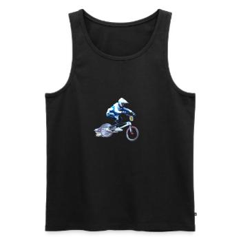 BMX Mountainbike - Männer Premium Bio Tank Top - Schwarz - Vorne - Michal (187cm)