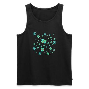 Butterfly art colorful pattern- Abstract butterfly - Men's Premium Organic Tank Top - black - Front - AI Model Male 178 light (178cm)