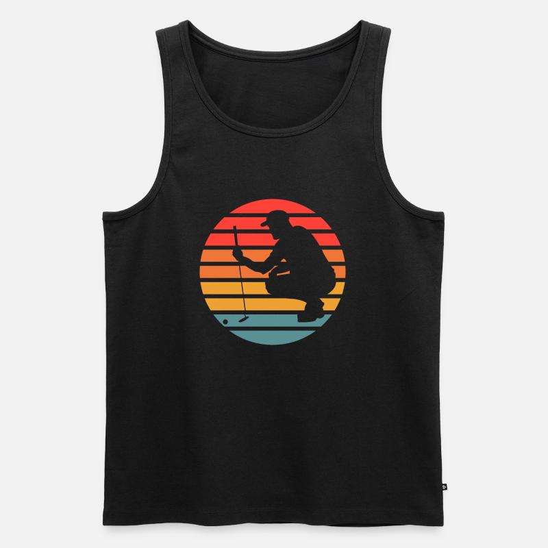 Golf Golfer - Männer Premium Bio Tank Top - Schwarz
