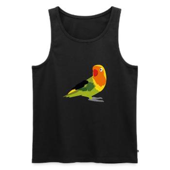 Parrot yellow, green & orange - Men's Premium Organic Tank Top - black - Front - AI Model Male 178 light (178cm)