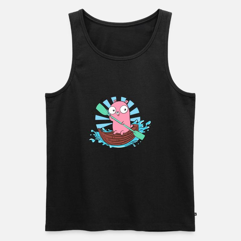 GoLang Gopher Bootspaddel - Männer Premium Bio Tank Top - Schwarz