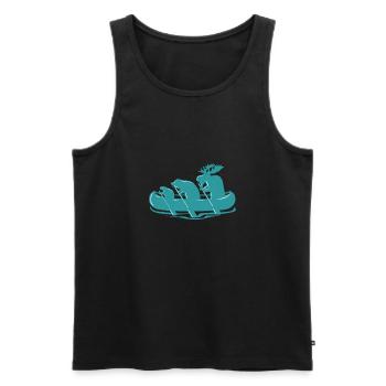Kanu Biber Bär Elch Kanufahren Kanada Geschenkidee - Männer Premium Bio Tank Top - Schwarz - Vorne - AI Model Male 178 light (178cm)