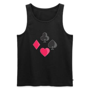 Cartes couleurs croix de pique coeur jeu de cartes - Débardeur bio Premium Homme - noir - Devant - AI Model Male 178 light (178cm)