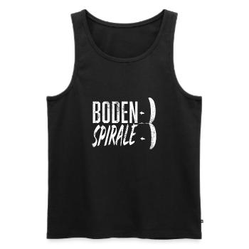 Parapente Spirale de sol sur l’eau - Débardeur bio Premium Homme - noir - Devant - AI Model Male 178 light (178cm)