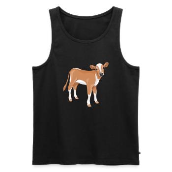 Süßes Kalb - Männer Premium Bio Tank Top - Schwarz - Vorne - AI Model Male 178 light (178cm)
