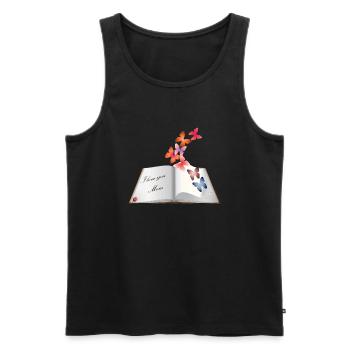 Ich hab dich lieb, Mama - Männer Premium Bio Tank Top - Schwarz - Vorne - Michal (187cm)