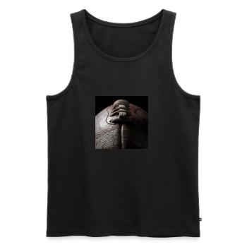 Football American Football Ball Naht retro dark - Männer Premium Bio Tank Top - Schwarz - Vorne - AI Model Male 178 light (178cm)